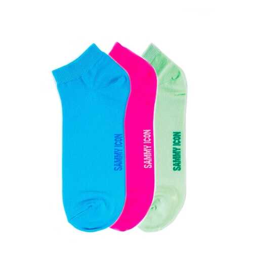 Комплект однотонных носков Sammy Icon Ankle Solid - 3 Pair Set - Green/Blue/Purple в Бюстье