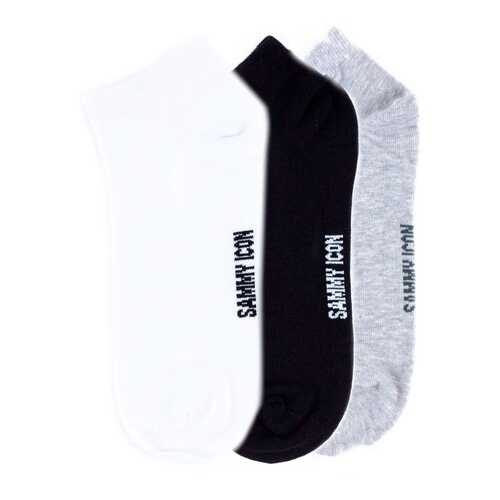 Комплект однотонных носков Sammy Icon Ankle Solid - 3 Pair Set - White/Black/Grey в Бюстье